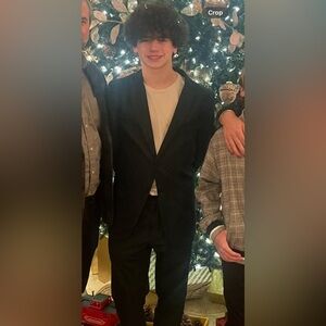 SHEIN Dark Green Men's Two-Piece Suit Set